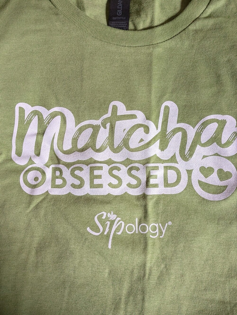 Sipology "Matcha Obsessed" Graphic Tee  Light Green Short Sleeve Summer Tea Love